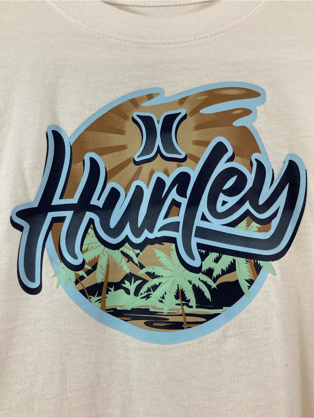 Hurley White Beach Graphic Long Sleeve Tee Kids Size M 10-12 - Picture 2 of 5
